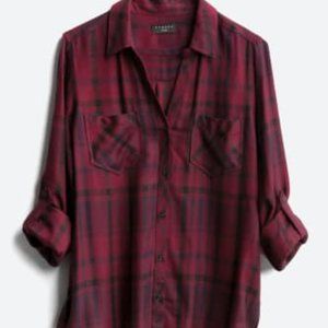 Tinsel XXL Hattie Burgundy Plaid Shirt EUC
